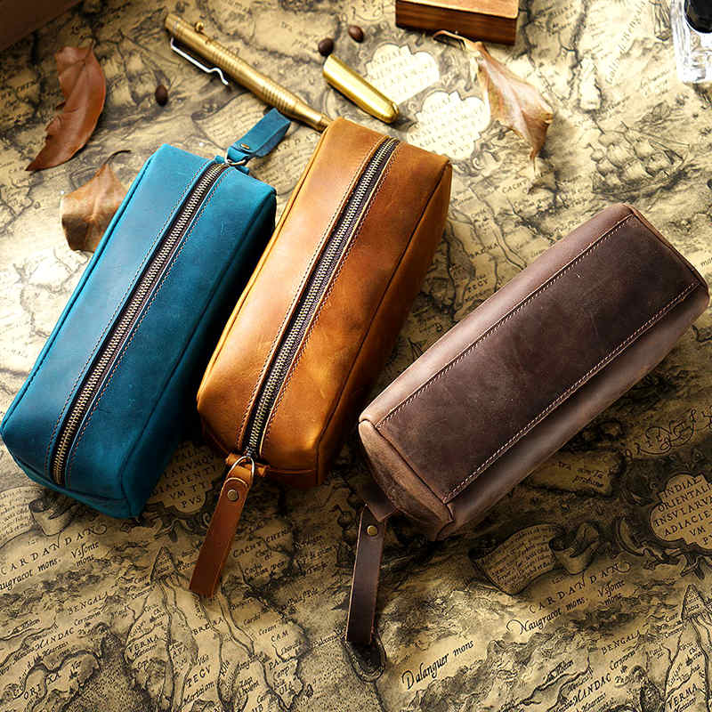Premium Leather Pencil Case - Durable Pen Organizer with Multiple Pockets for School, Office & Travel - Perfect for Students, Professionals & Artists