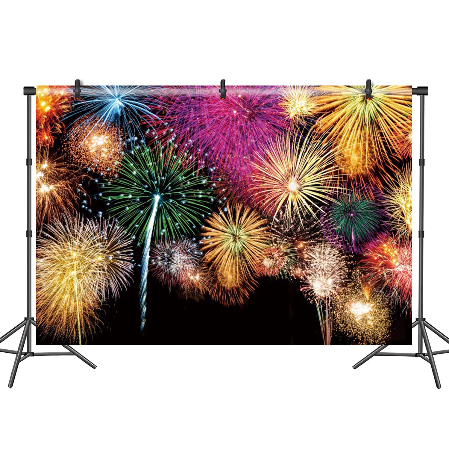 10x6.5ft Fireworks Photography Backdrop - New Year, Labor Day, Graduation, Christmas & Wedding Celebration Photo Background - Perfect for YouTube Videos, Family Photos & Festival Decorations