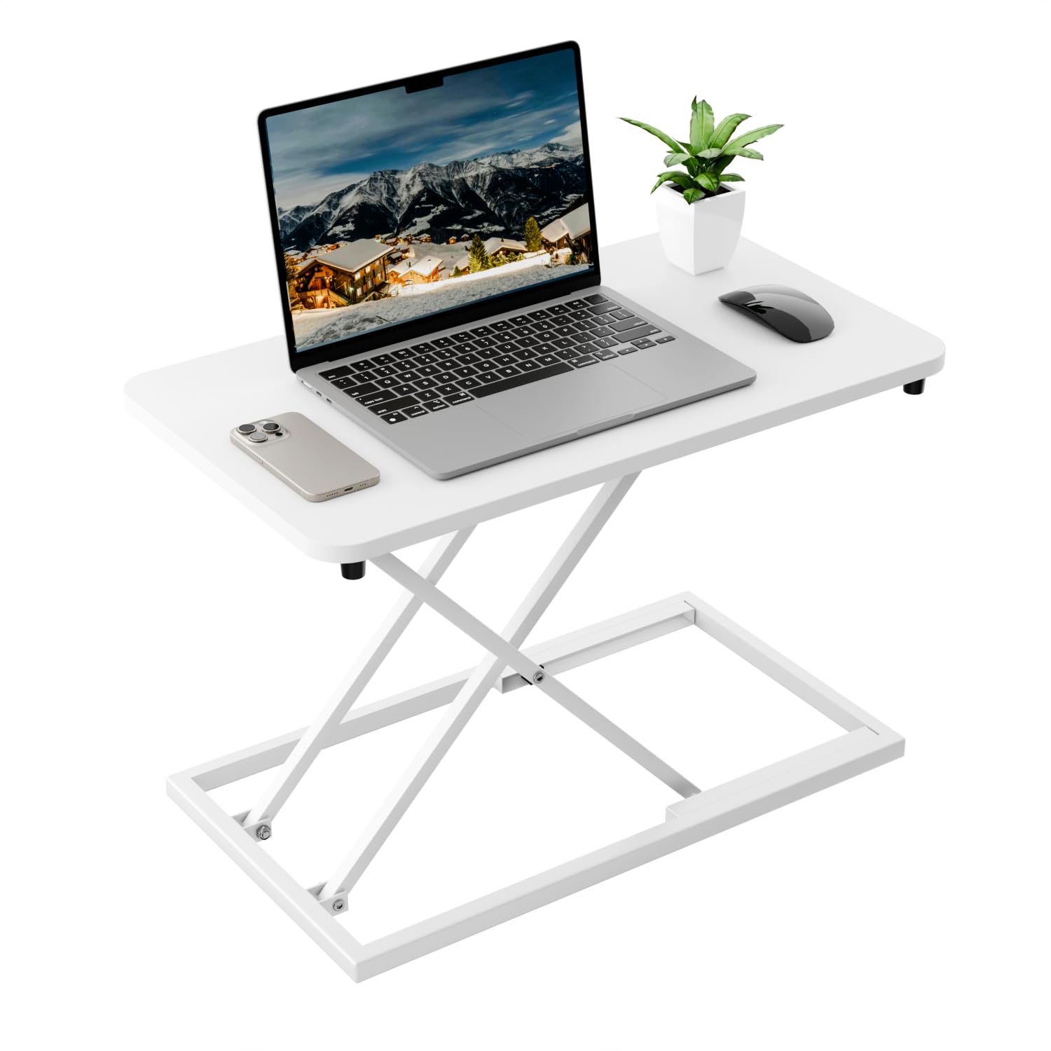 6-Level Adjustable Standing Desk Converter - Compact Sit Stand Workstation with 23.6