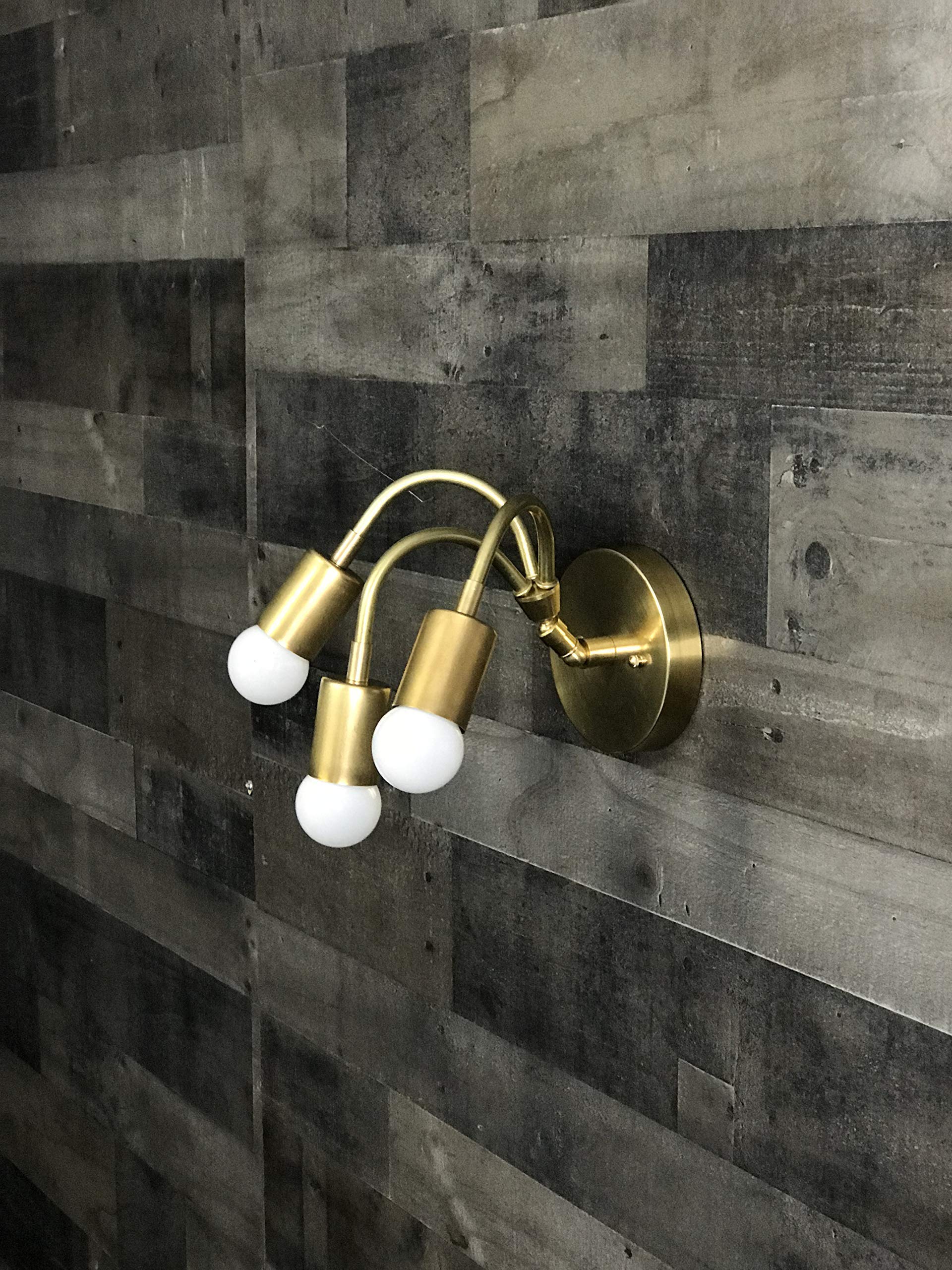 Medusa Adjustable Wall Sconce - Mid Century Modern Industrial 3-Light Vanity Bathroom Lighting Fixture for Bedroom, Hallway & Powder Room Decor