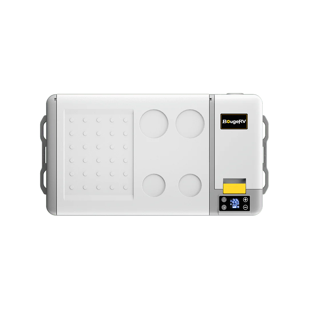 BougeRV CRPRO30 12V 30 Quart Portable Car Refrigerator Freezer - Compact White Fridge for Camping, Road Trips & Outdoor Adventures