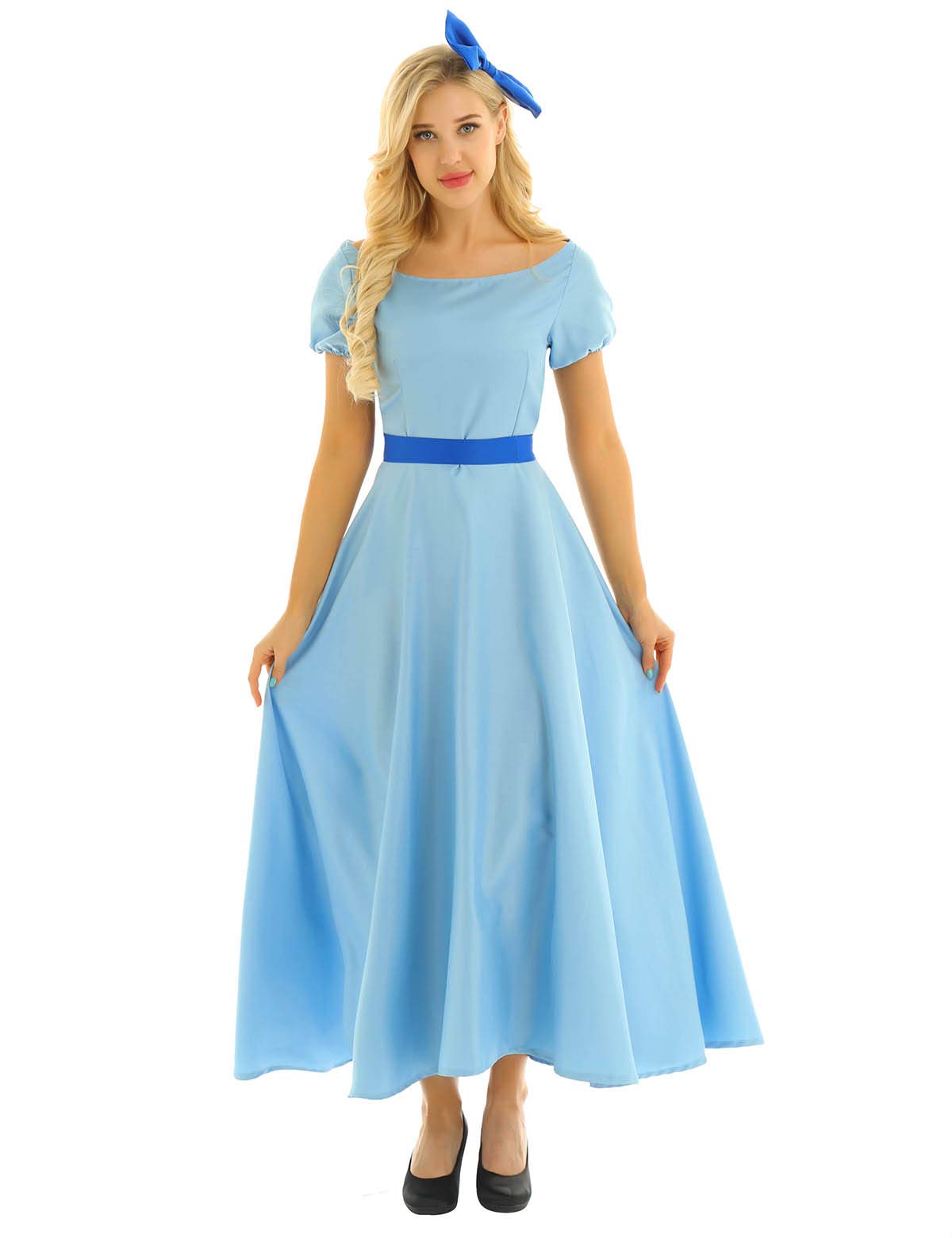 Yartina Women's Adult Princess Cosplay Costume - Elegant Light Blue Maxi Dress for Halloween, Parties & Themed Events | Perfect for Cosplay, Costume Parties & Special Occasions