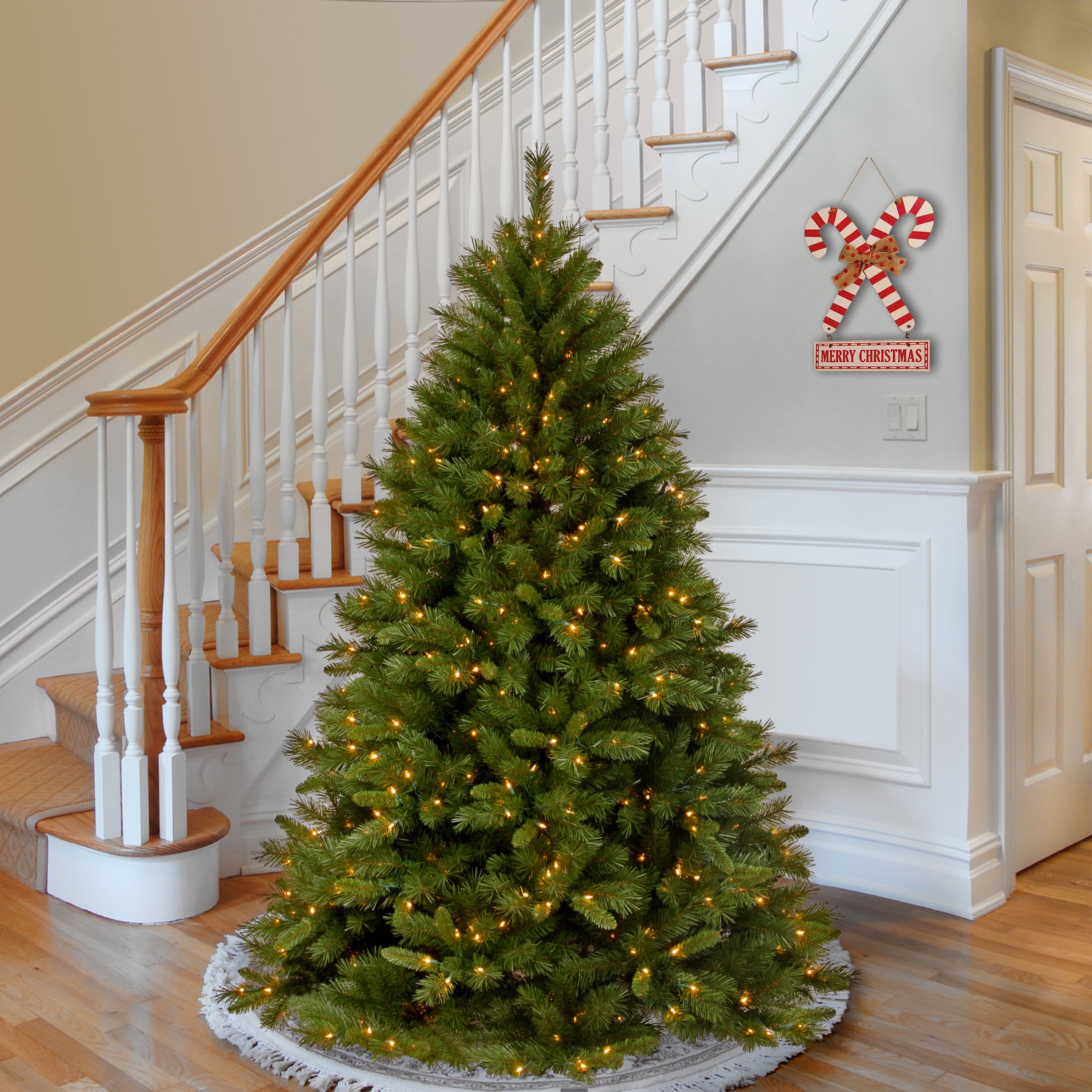 6.5 ft Pre-Lit Artificial Christmas Tree with Clear Lights - Winchester Pine Style for Holiday Home Decor & Party