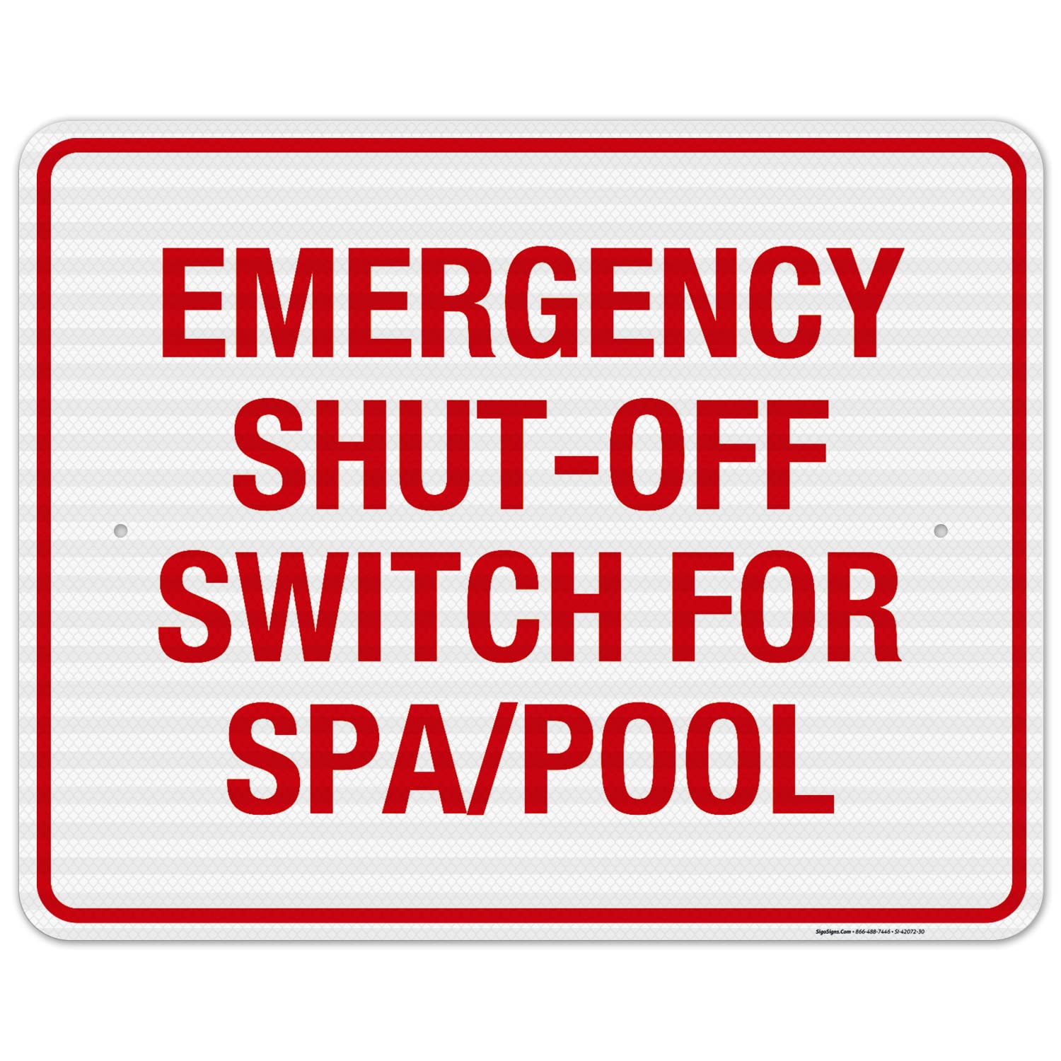 3M EGP Reflective Emergency Shut Off Switch Sign - 24x30 Inches, .080 Aluminum, Fade Resistant, Made in USA - Perfect for Pools, Industrial Facilities & Safety Compliance Areas