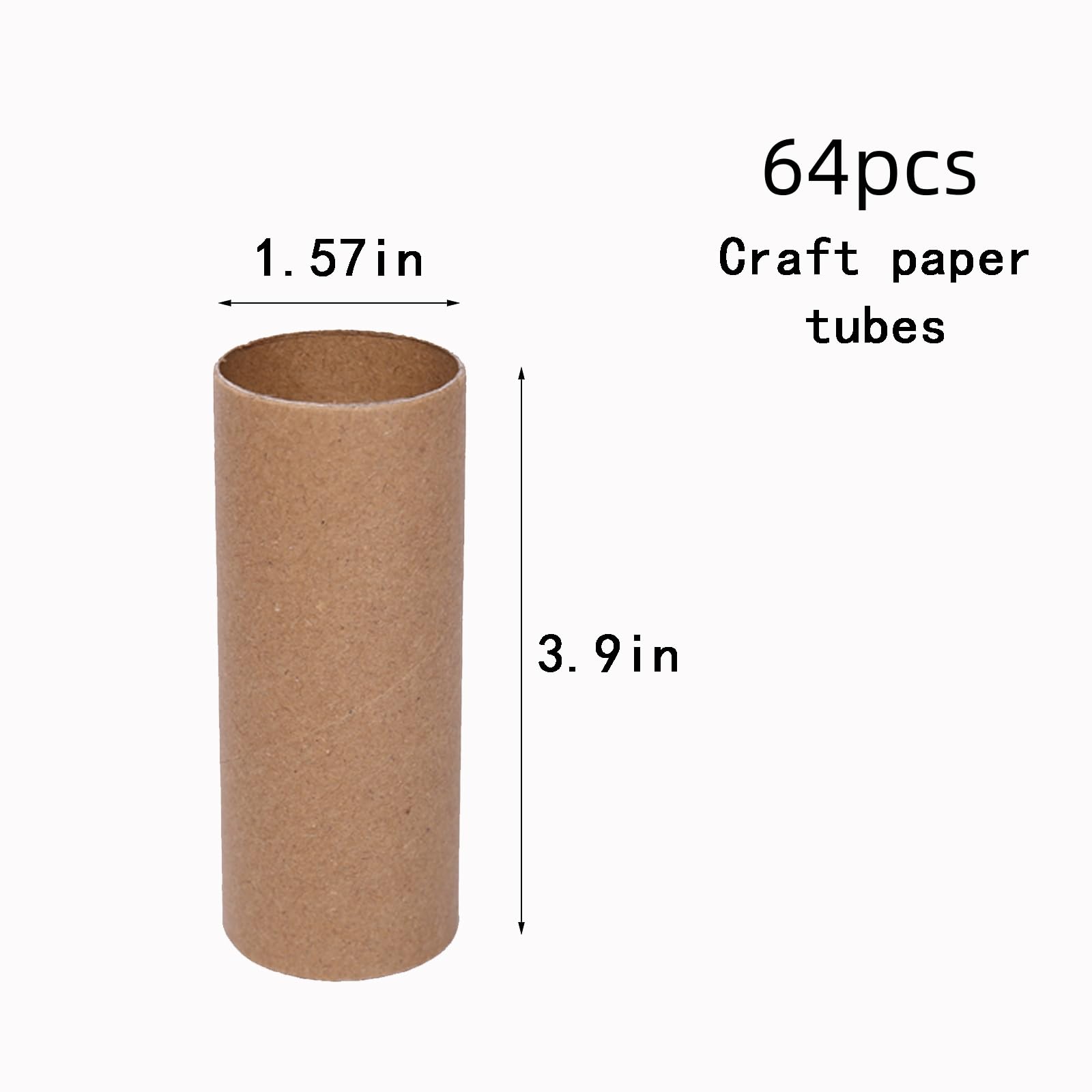 64 Pcs Brown Cardboard Tubes for DIY Crafts - 1.57x3.9 Inch Kraft Paper Rolls - Perfect for Kids Art Projects, School Supplies, and Home Decor