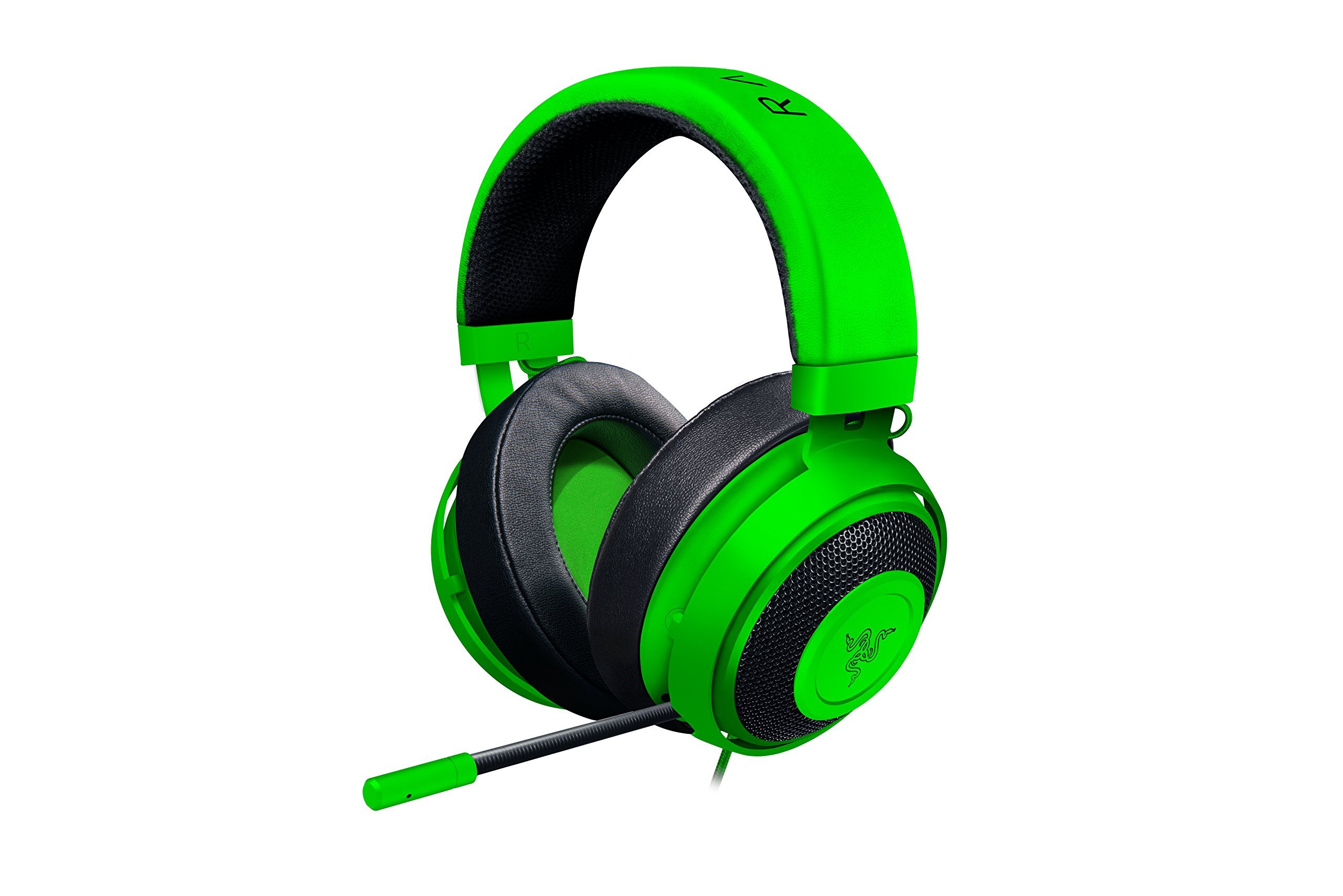 Razer Kraken Pro V2 Gaming Headset with Oval Ear Cushions - Wired Analog Headphones for PC, Xbox One, PS4, Nintendo Switch - Lightweight Noise Isolation - Green (Renewed) - Perfect for Competitive Gaming, Streaming & Long Play Sessions