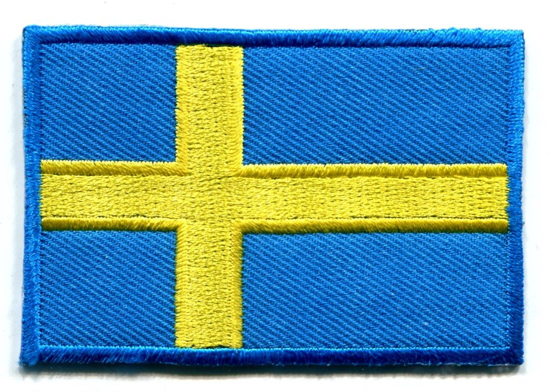 Swedish Flag Iron-On Patch - Embroidered Applique for Clothing, Bags & Hats - Small Size - Perfect for DIY Crafts, Costumes & Patriotic Decor