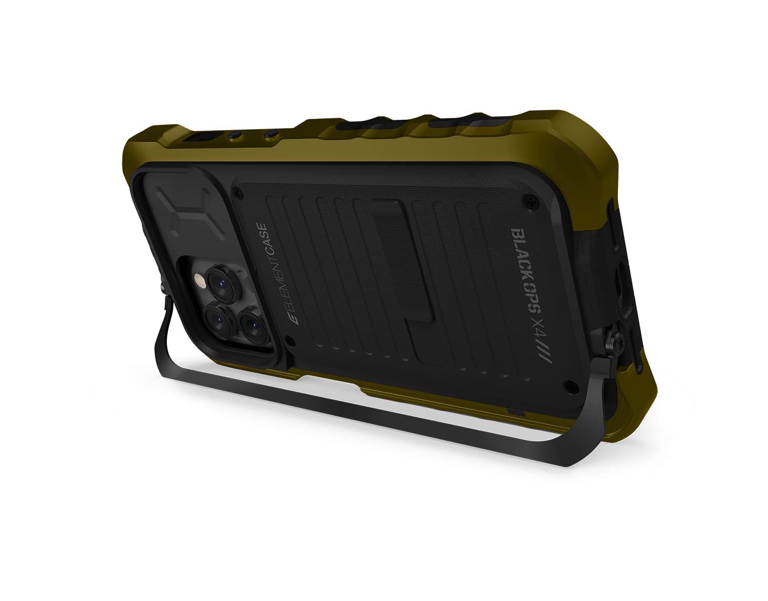 Element Case Black Ops Tactical Shockproof iPhone 13 Pro Max Case with Wallet & Kickstand - OD Green (EMT-322-252FV-02) | Rugged Protection for Outdoor Adventures, Military Use & Daily Commute