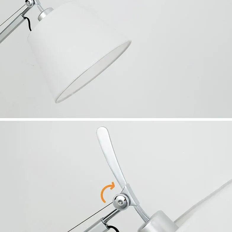 Silver Swing Arm Plug-in Wall Sconce Lights - Adjustable Reading Lamp for Bedroom, Living Room & Office - Modern Plug-in Wall Light Fixture with Flexible Arm