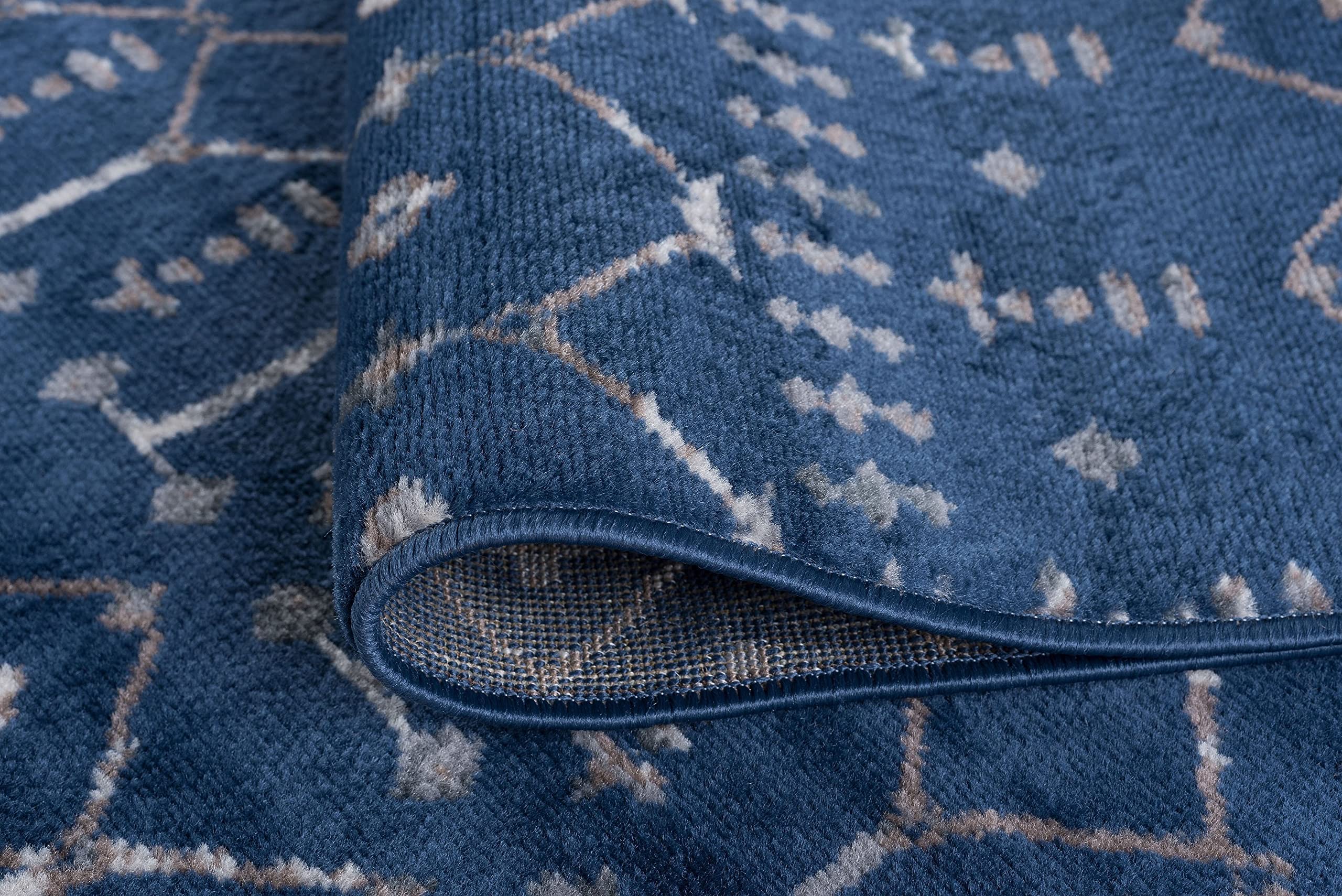 Modern Navy Blue 8x10 Area Rug - Soft Indoor Carpet for Living Room, Bedroom, Dining Room & Entryway - Non-Slip Contemporary Floor Rug - Perfect for Home Decor & High Traffic Areas