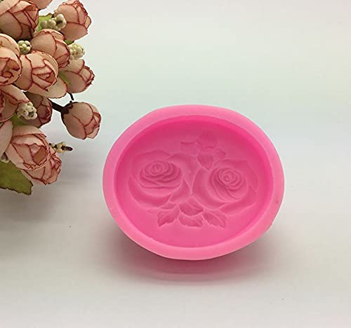 RKPM HOMES Romantic Rose Floral Silicone Soap Molds - 3D Baking Molds for DIY Soap, Cupcakes & Candles - Perfect for Valentine's Day, Wedding Favors & Home Decor (Round Love Rose Design)