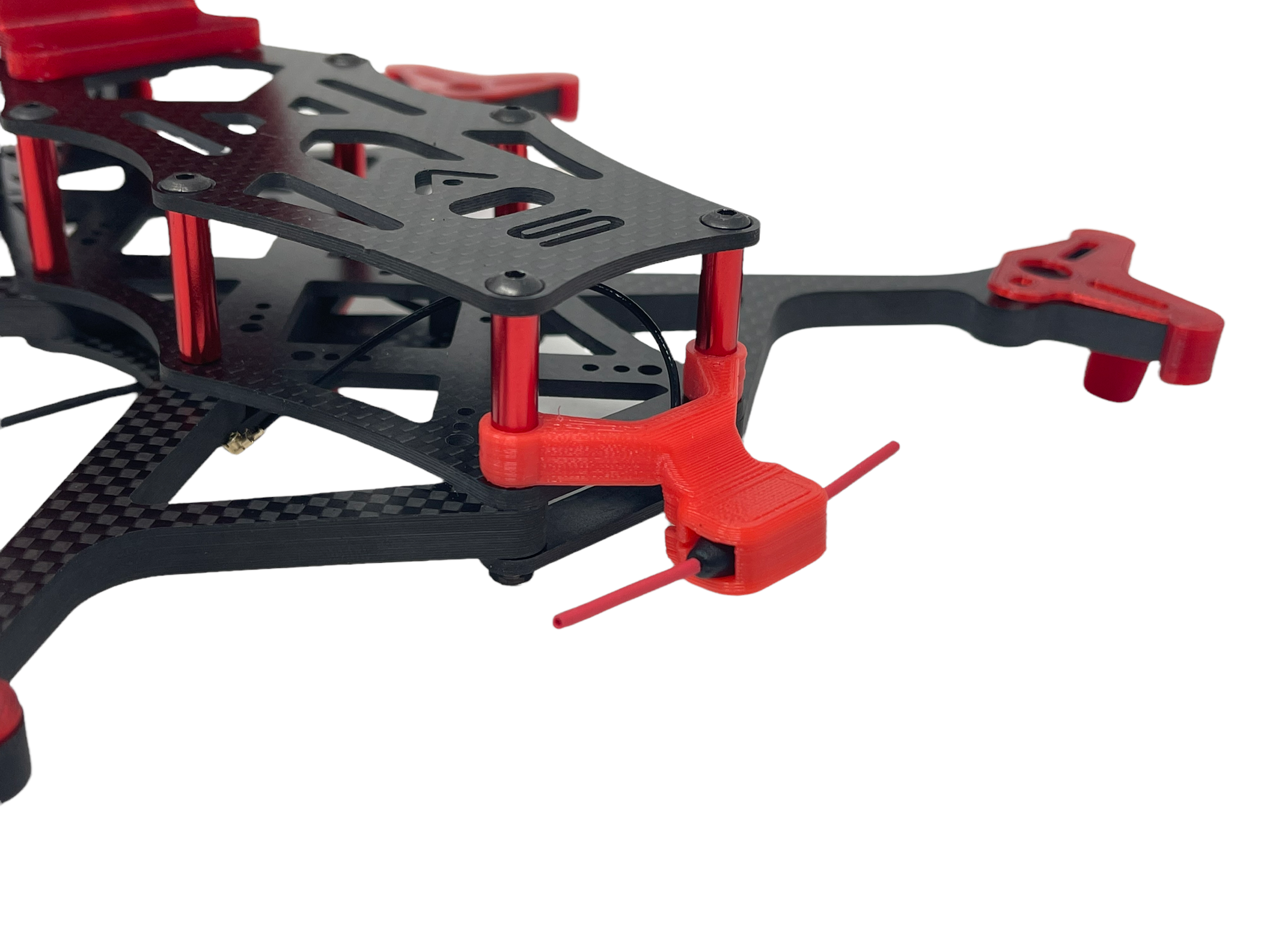 AxisFlying ELRS Horizontal Antenna Mount for FPV Drones - 2.4GHz Long Range Antenna Bracket for RC Quadcopters - Perfect for Freestyle Racing and Long Distance FPV Flying