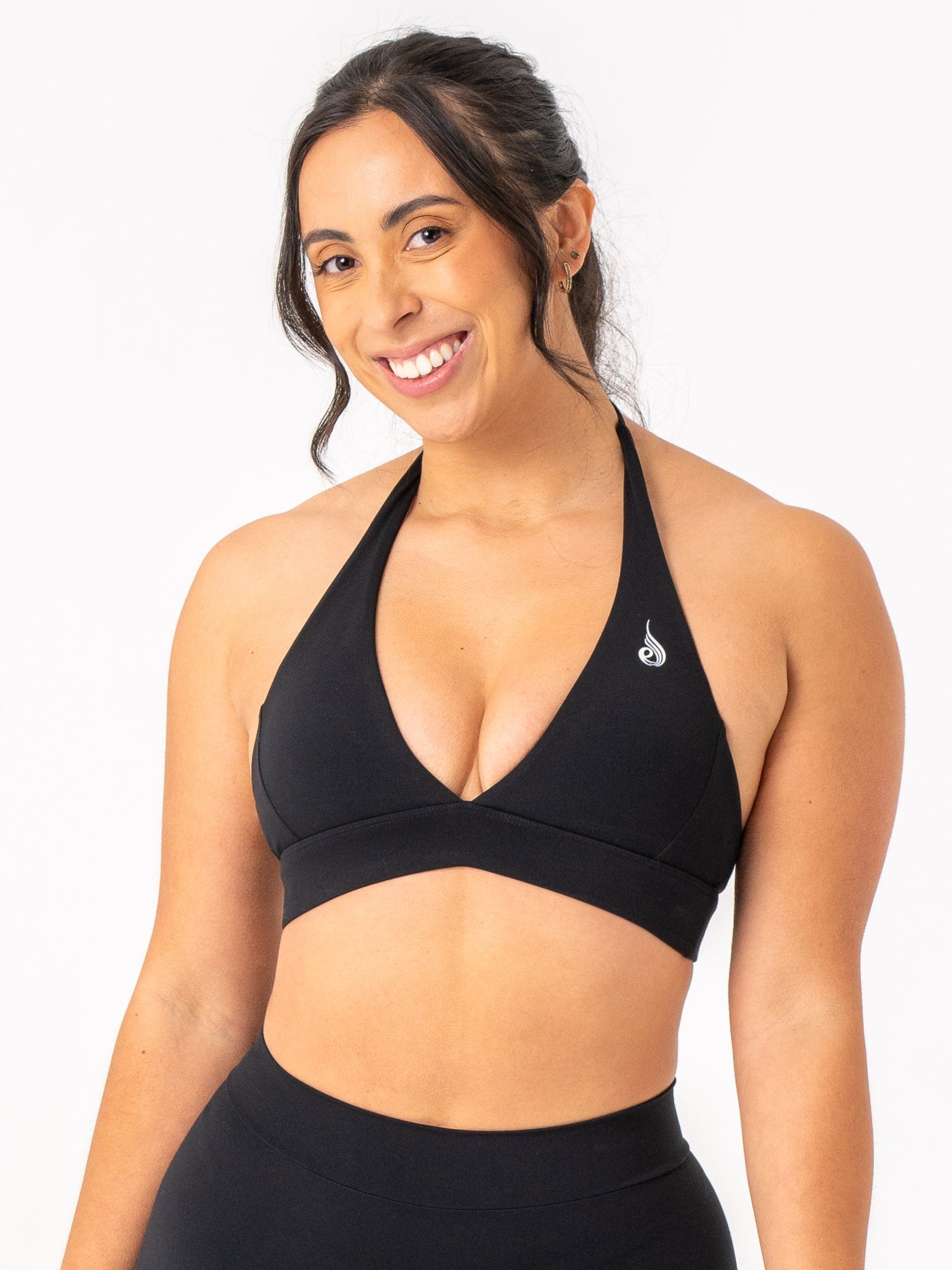 NKD Halter Bra - Black | Adjustable Straps, Comfortable Support for Women | Perfect for Yoga, Workout & Everyday Wear