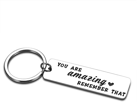 Inspirational Keychain Gifts for Women, Men, Teens - Best Friend, Coworker, Daughter, Son - Christmas, Birthday, Retirement, Valentine's Day Present - Motivational Stocking Stuffer for Office, School, Daily Encouragement