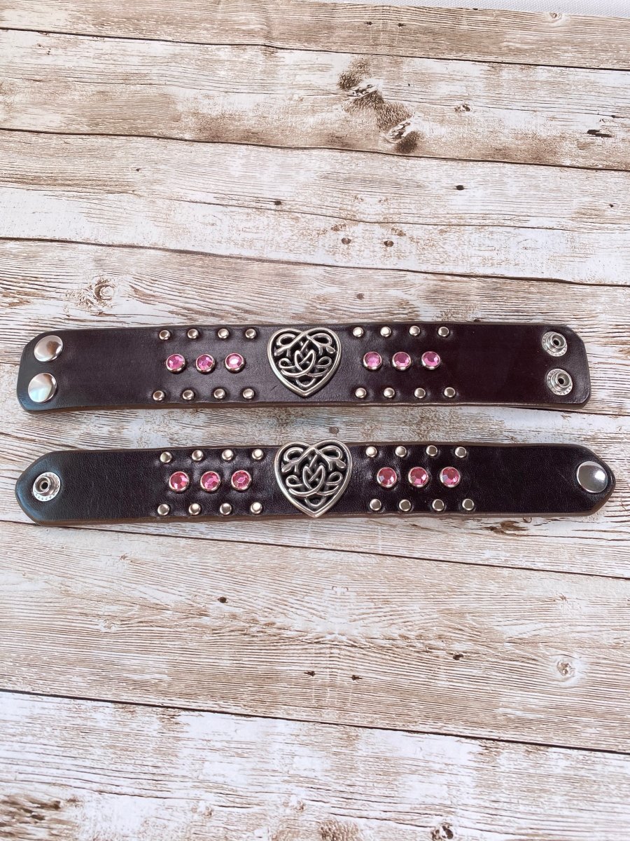 Celtic Matching Cuff Leather Bracelet for Men & Women - Handmade Genuine Leather Wristband - Perfect for Couples, Weddings, Anniversaries & Celtic-Themed Events