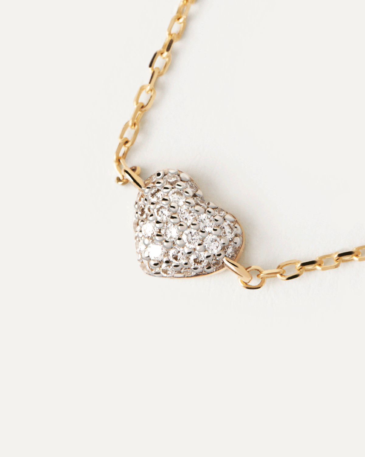 GRID 1 Diamond & Gold Heart Bracelet for Women - 14K Gold Plated Heart Charm Bracelet - Valentine's Day Gift, Anniversary Present, Birthday Jewelry for Her