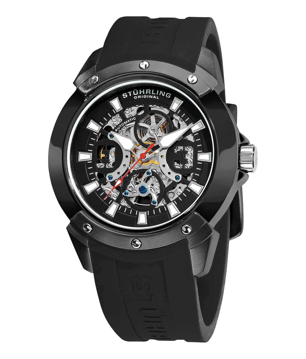 Black Dial / Silver Case / Black Rubber Strap