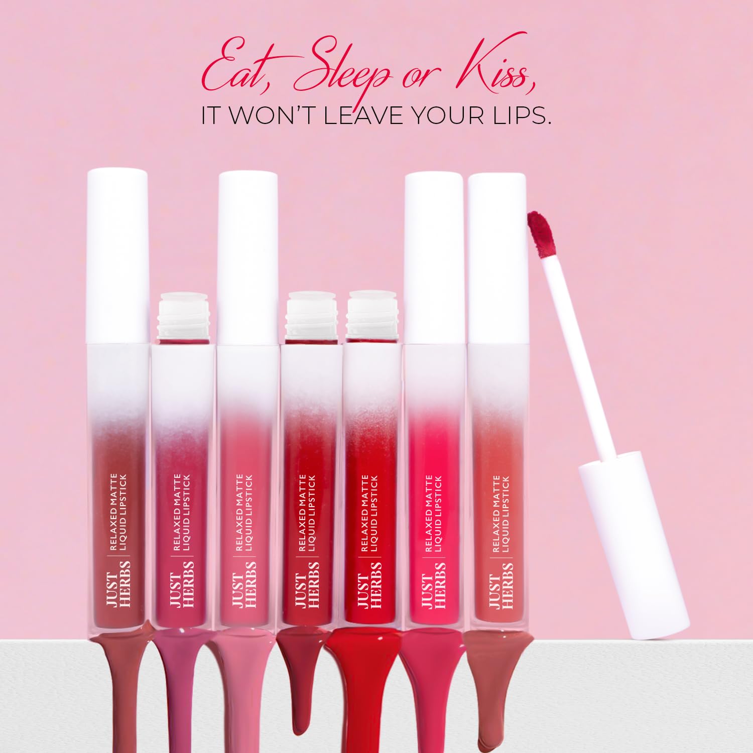 Just Herbs Relaxed Matte Liquid Lipstick - Long Lasting, Nourishing Lip Color for Women (4ml) | Perfect for Everyday Wear, Date Nights & Special Occasions
