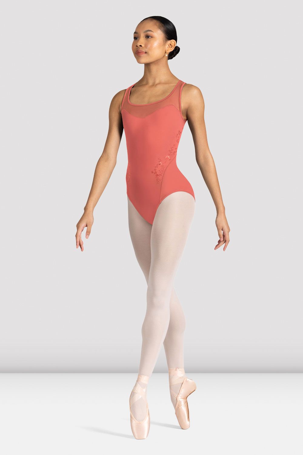 Azalea Floral Mesh Back Leotard for Women - Dance, Gymnastics & Yoga Performance Wear