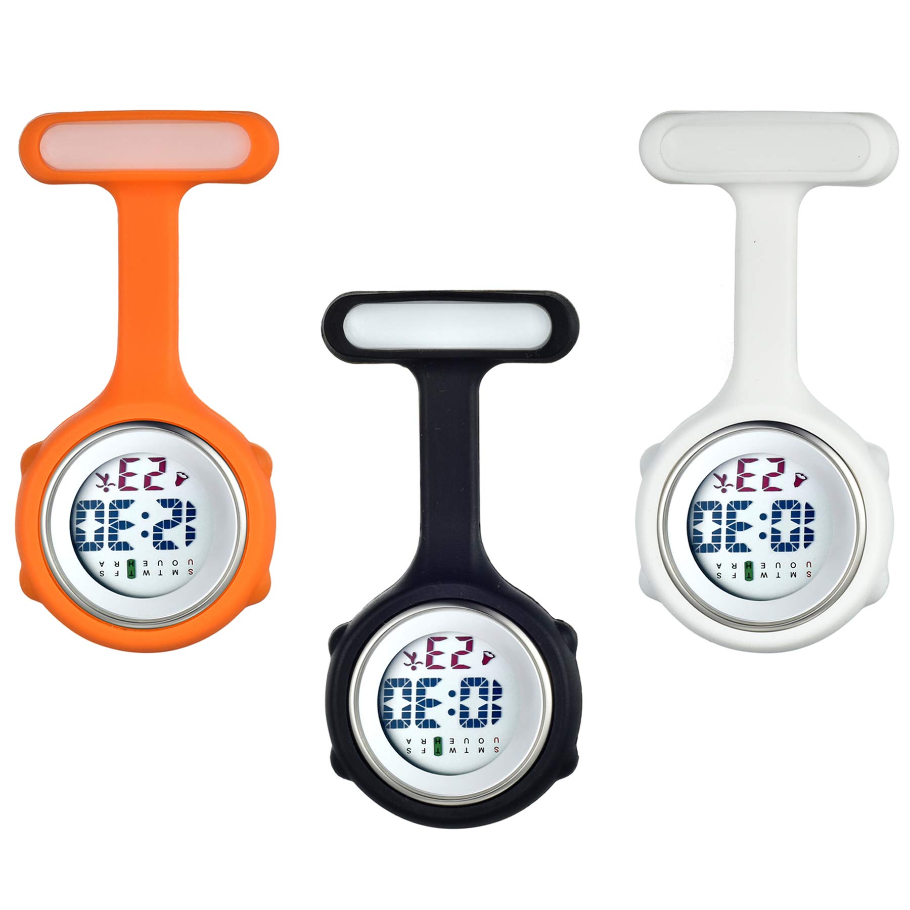 Avaner Digital Nurse Watch - Waterproof Silicone Fob Watch with Pin-on Brooch & Detachable Case - Perfect for Nurses, Doctors, Healthcare Professionals & Medical Students - Clinical, Hospital & Home Care Use