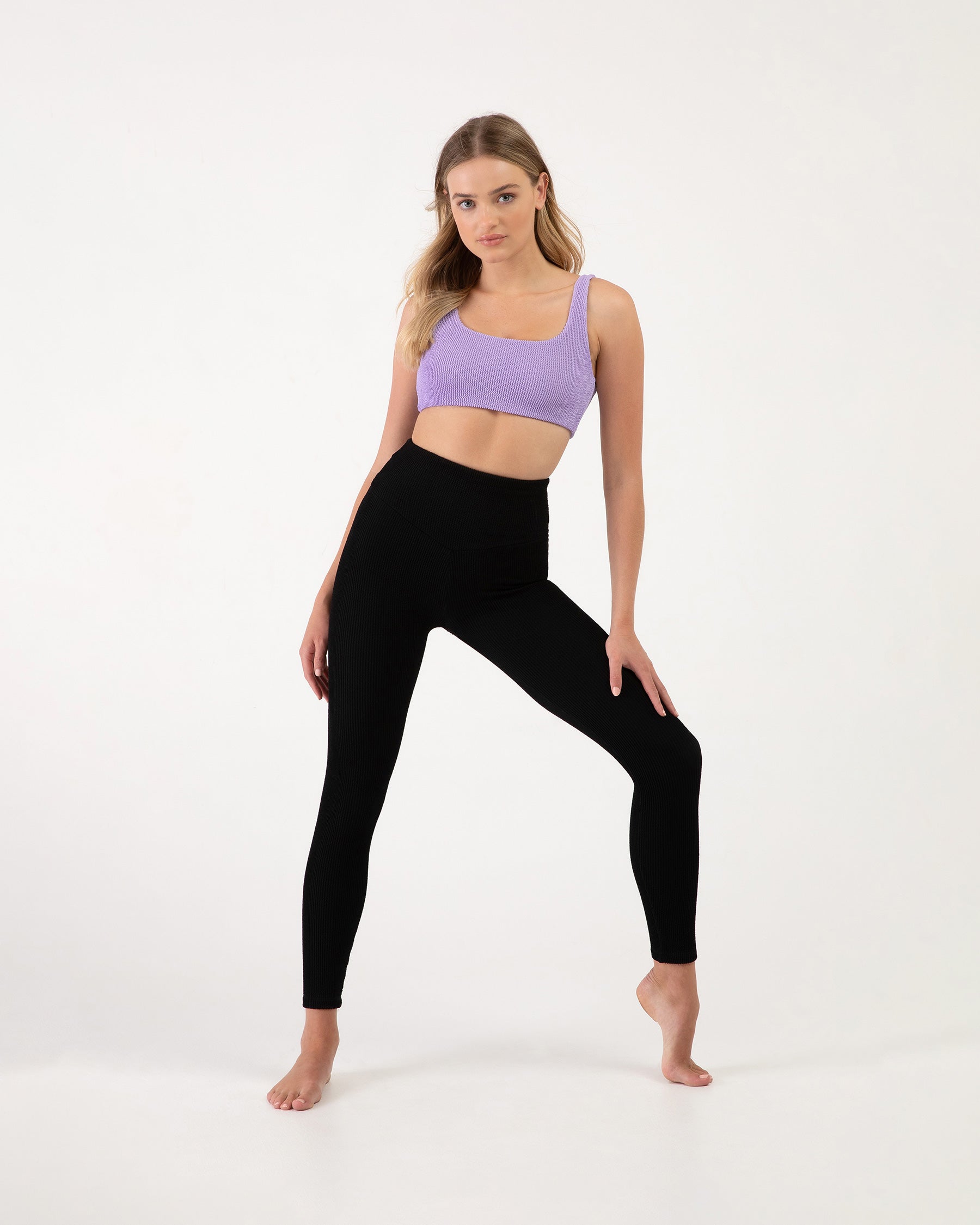 Crinkle Full Length Legging - High Waist Yoga Pants for Women, Stretchy Workout Tights - Perfect for Yoga, Running, Gym & Lounge Wear