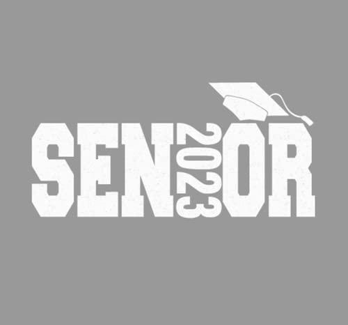 2023 Graduation Iron On Decal - Senior Class DIY T-Shirt Transfer Patch - Customizable Size & Color - Quick 5-Minute Application - White Glitter Design - Perfect for Graduation Shirts, Caps, Bags & DIY Crafts
