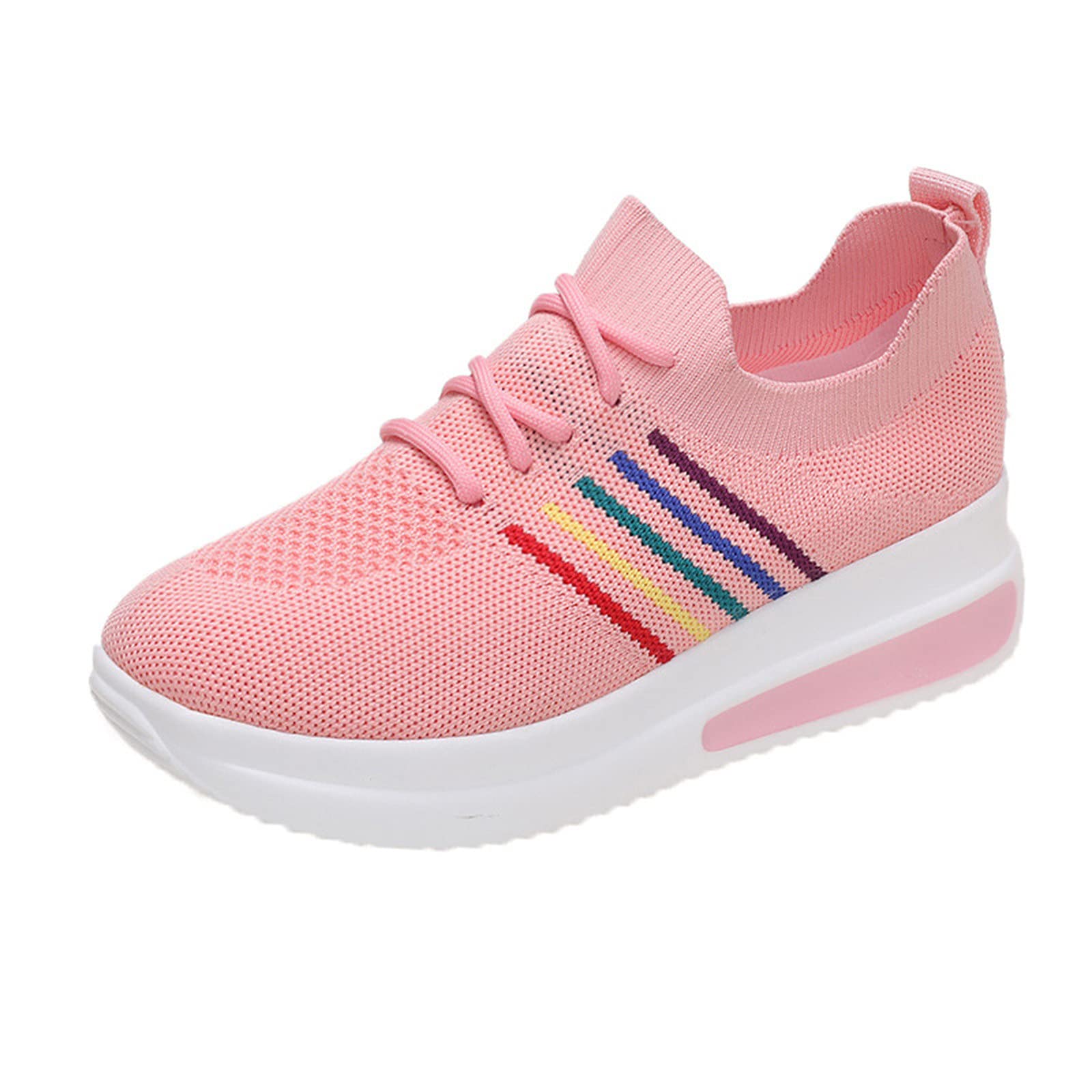 Stylish Thick-Soled Women's Comfortable Mesh Sneakers with Straps - Breathable Casual Shoes for Walking, Running & Everyday Wear