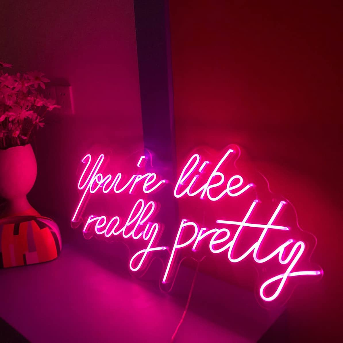 LED Neon Sign Night Light - Custom Wall Decor for Bedroom, Bar, Wedding, Birthday & Christmas Party - USB Powered 5V Chain Light Modulator (Let's Party Blue) - Perfect for Home, Office & Event Lighting