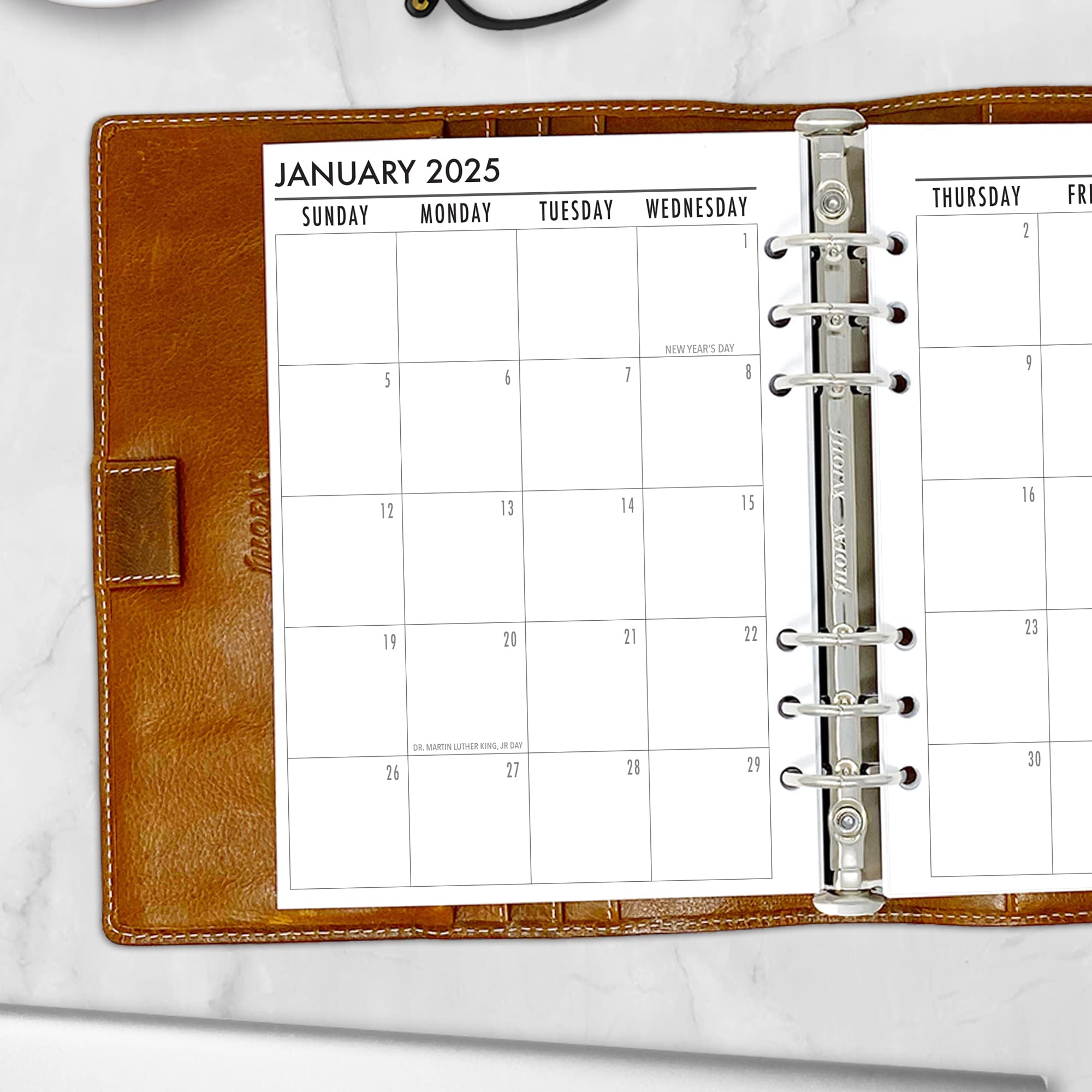 A5 12-Month Planner Refill 2025 (January - December) - 5.83