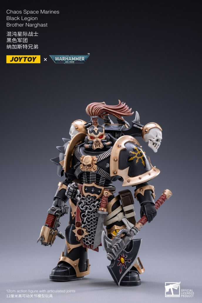 JOYTOY 1/18 Scale Warhammer 40K Chaos Space Marines Black Legion Narghast Action Figure - Collectible Model for Tabletop Gaming & Display