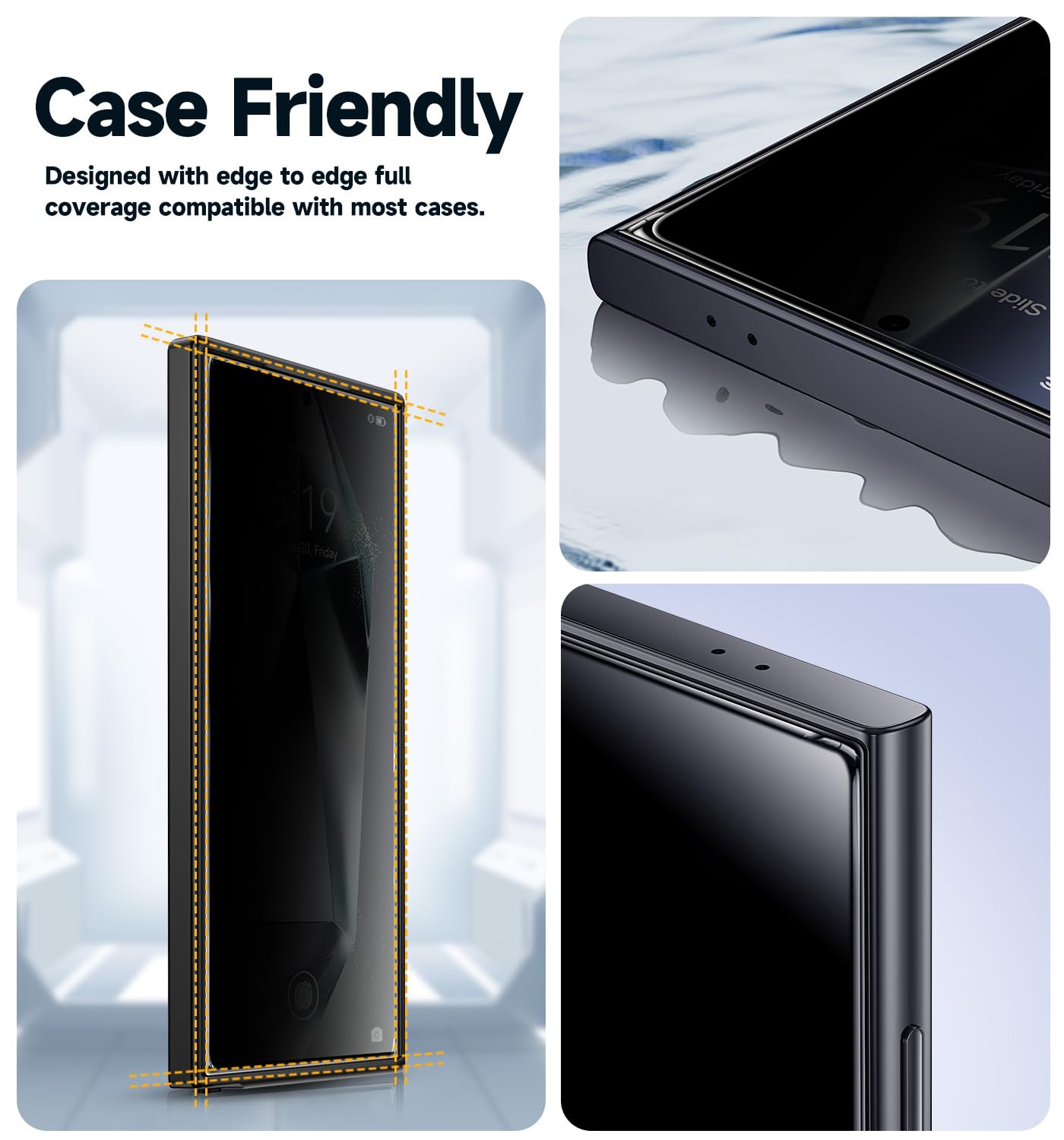 2 Pack Privacy Screen Protector for Samsung Galaxy S24 Ultra 6.8 Inch - Anti-Spy Tempered Glass with Auto Dust Removal, Bubble-Free Installation, Case Friendly & Scratch Resistant - Perfect for Office Privacy and Personal Data Protection