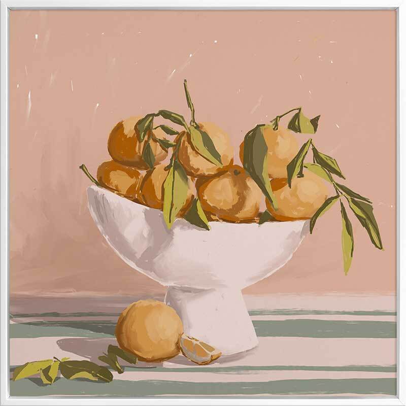 Vibrant Bowl of Oranges Canvas Art Print - Modern Kitchen Wall Decor for Dining Room & Home Decor