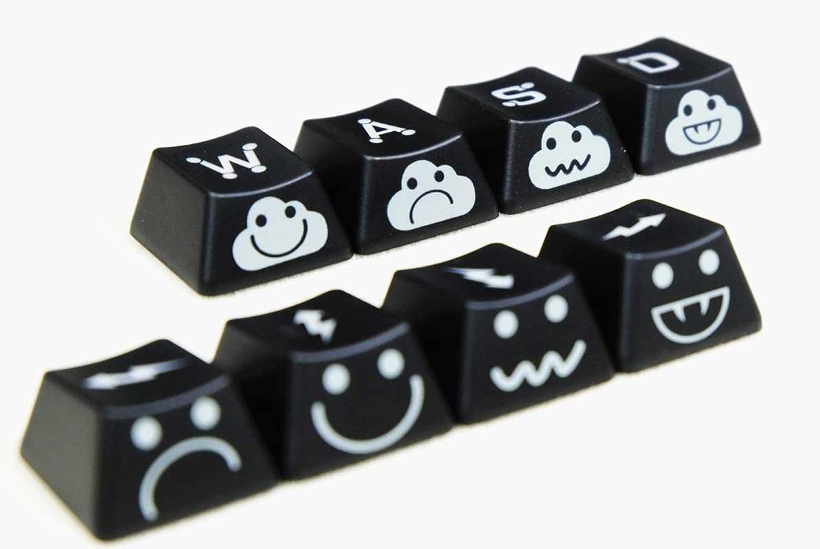 UV Coated WASD Keycaps - Backlit Double Shot for Cherry MX Keyboards (Gaming & Typing)