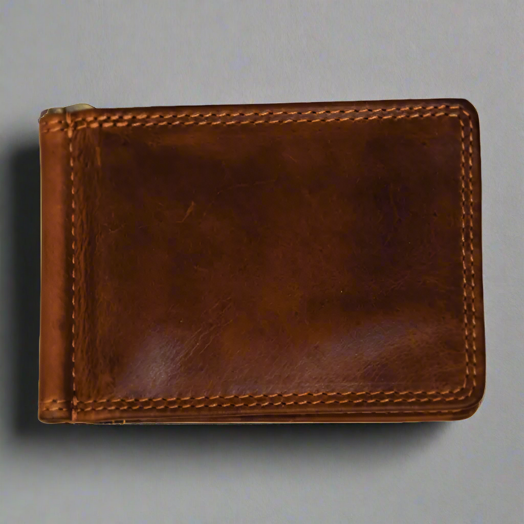 Durable Men's Leather Money Clip Wallet - Slim RFID Blocking Bifold Wallet for Cash & Cards - Perfect for Travel, Business & Everyday Use