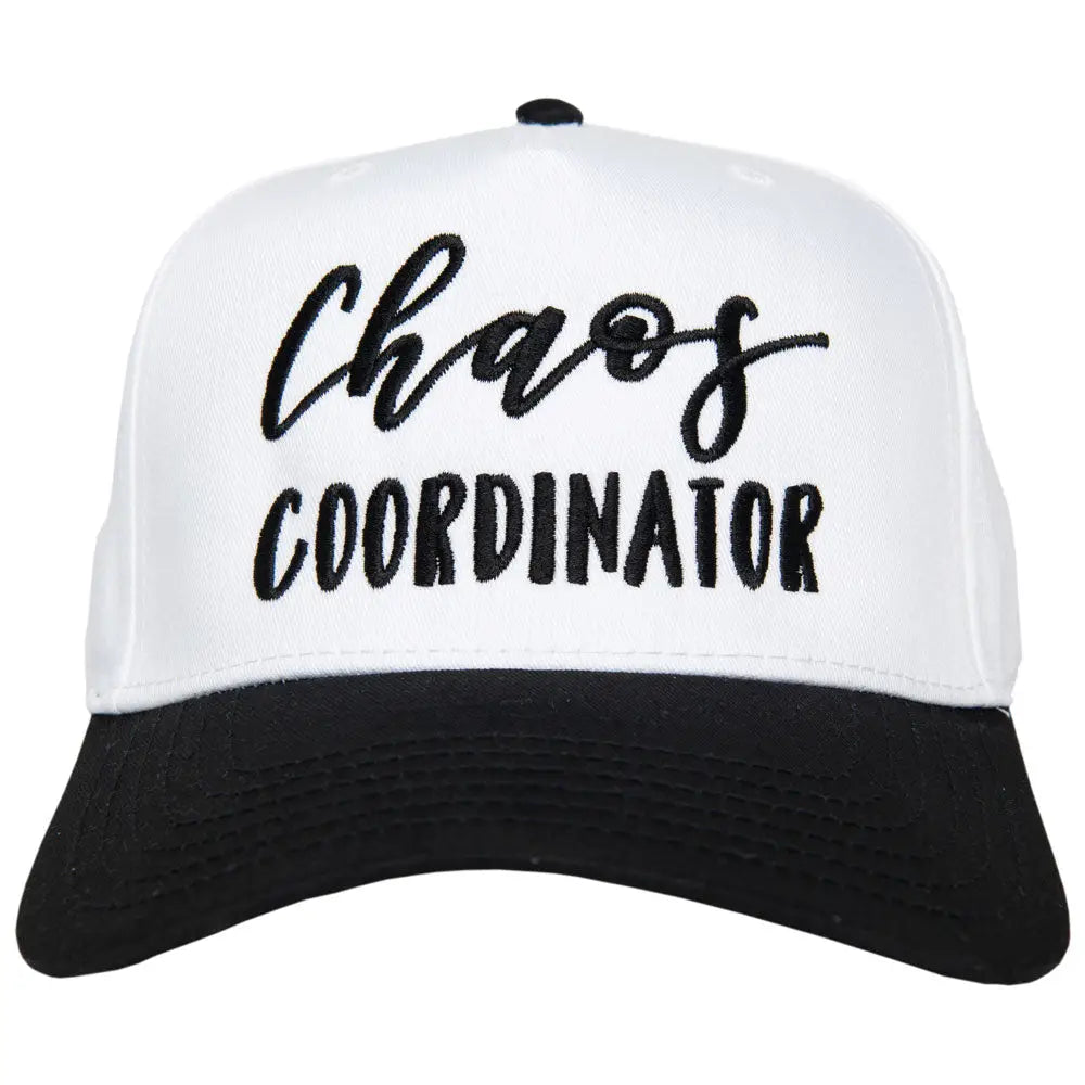 Vintage Two-Toned Chaos Coordinator Hat - Stylish Retro Baseball Cap for Women & Men - Perfect for Casual Outfits, Music Festivals, and Outdoor Adventures
