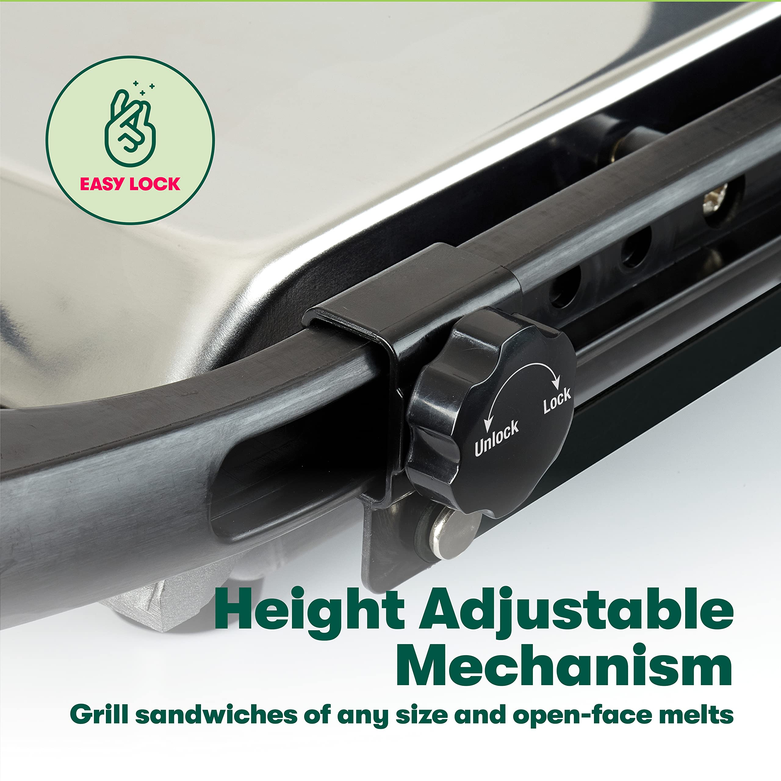 BELLA Panini Press & Sandwich Maker - Electric Indoor Grill with Nonstick Plates, Adjustable Lid & Removable Drip Tray - Perfect for Paninis, Grilled Cheese & Quick Meals - Stainless Steel Design for Home & Office Use