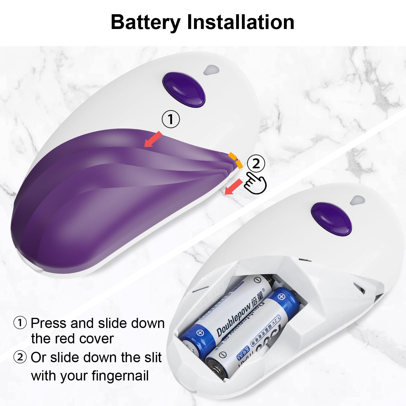 Electric Can Opener - Automatic Hands-Free Battery Operated Kitchen Tool with Smooth Edge - One-Touch Portable Opener for Seniors & Arthritis - Perfect for Camping, Picnics & Home Use (Purple)