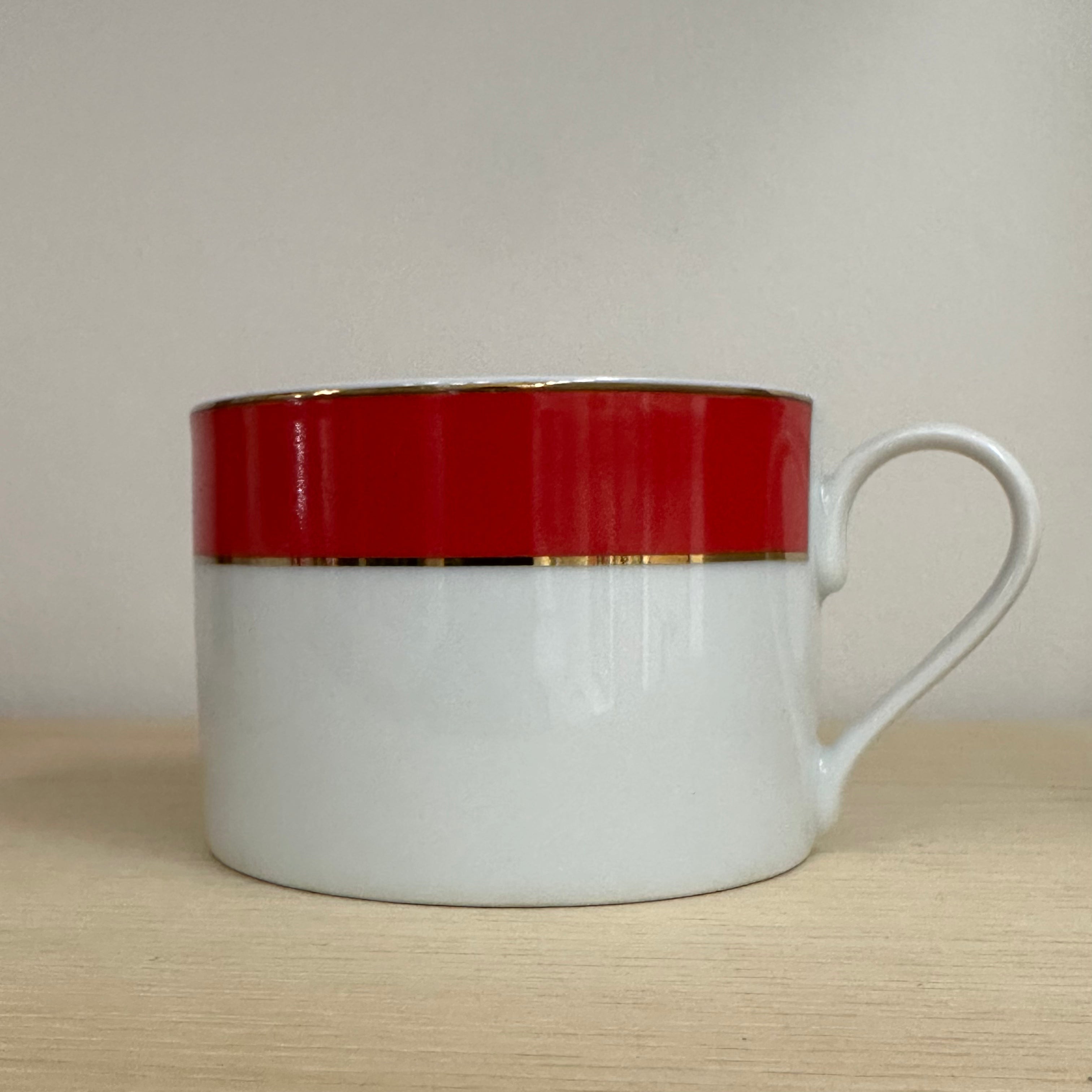 Red & Gold Coffee Mugs Set of 6 - Elegant Ceramic Tea Cups for Home, Office & Gifts - Perfect for Morning Coffee, Afternoon Tea & Holiday Parties