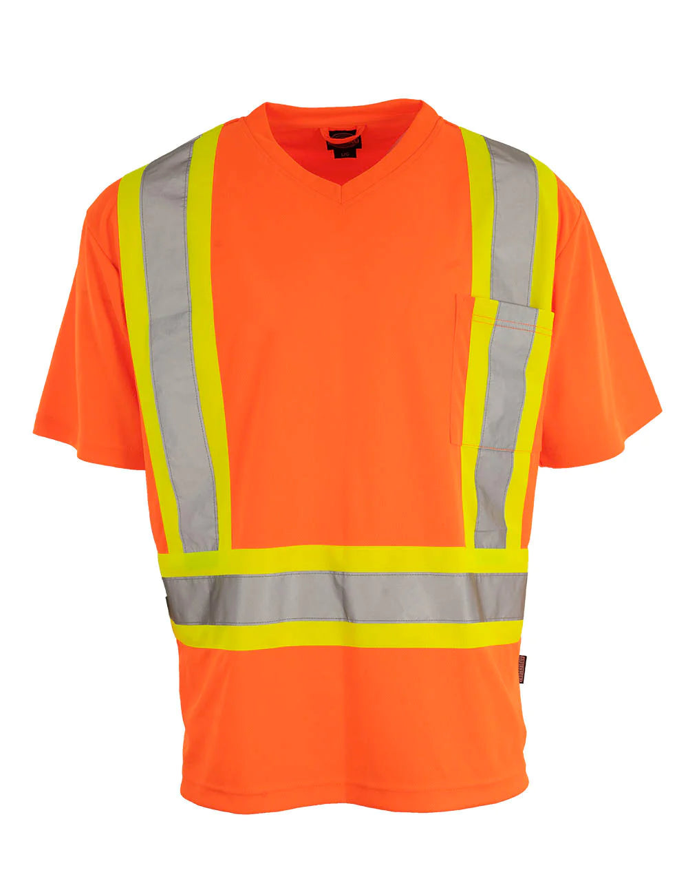ForceField V-Neck Short Sleeve Safety T-Shirt - High Visibility Workwear for Construction & Outdoor Jobs - Reflective Safety Tee for Men & Women (Model 022 BEPCSA) - Perfect for Night Shifts, Road Work & Emergency Response Teams