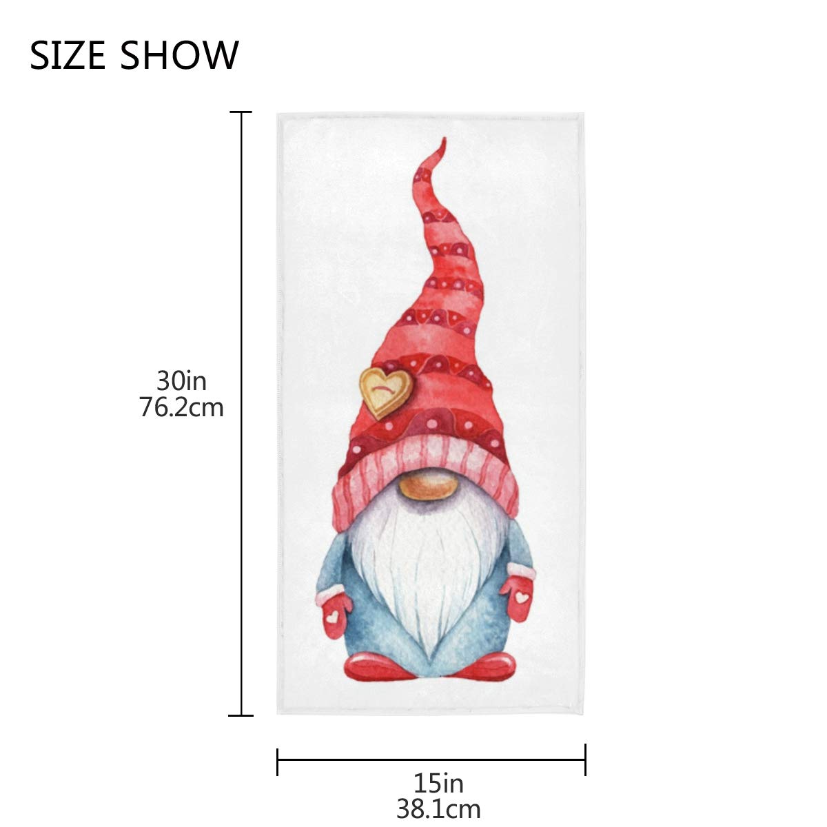 Exnundod Winter Gnome Hand Towel - Absorbent Cartoon Fingertip Towel, Soft Washcloth for Bathroom & Kitchen - Farmhouse Decor for Holiday, Christmas & Home Decoration - Perfect for Gifts & Cozy Winter Vibes