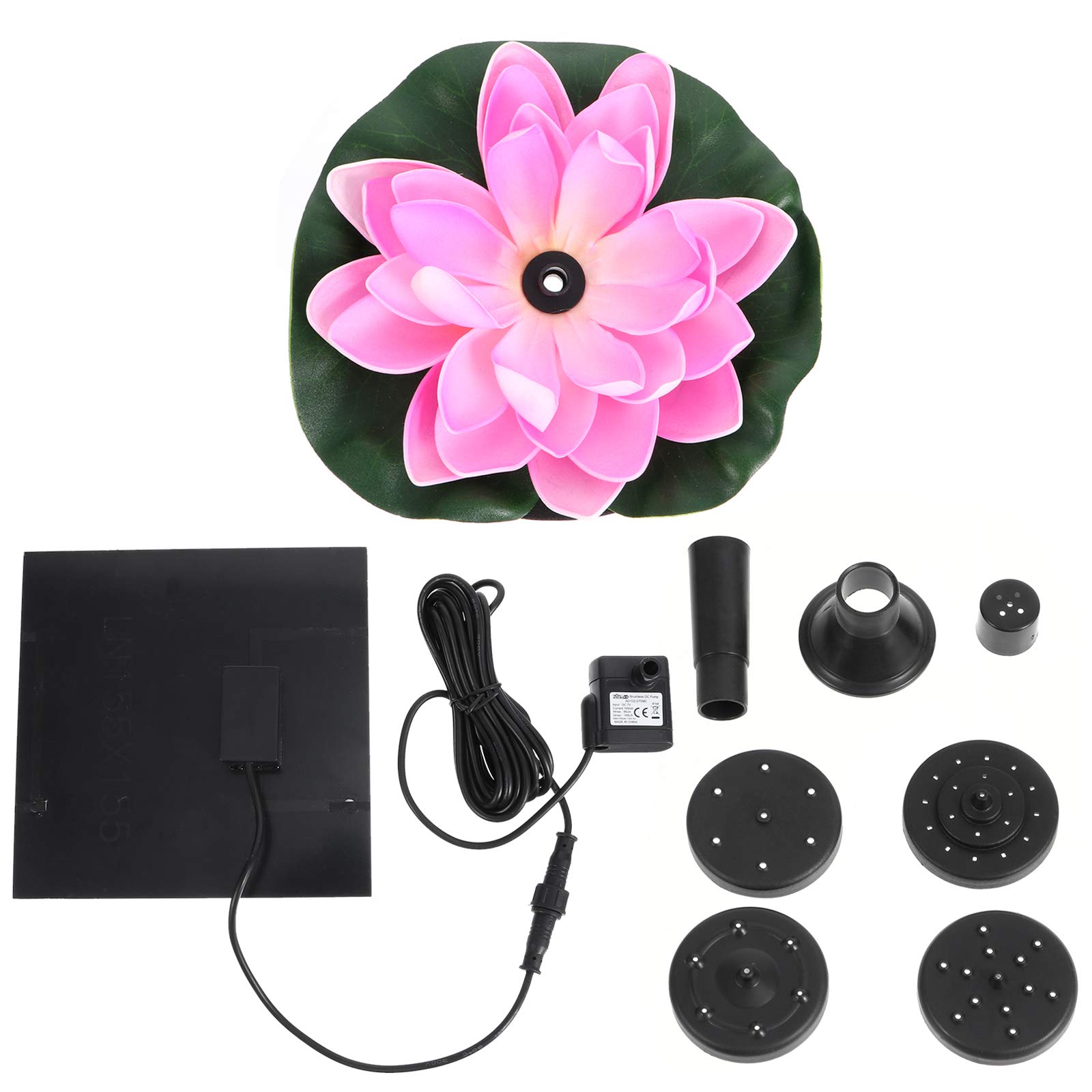 Baluue Solar Powered Floating Fountain Pump for Garden Pond, Bird Bath, Pool - Outdoor Solar Water Fountain with Lotus Design - Perfect for Backyard, Patio, and Landscape Decoration