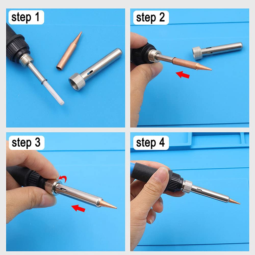 5pcs/Set 900M-T Pure Copper Soldering Iron Tips - Lead-Free Welding Heads for Electronics Repair, DIY Projects & PCB Soldering - High Heat Resistance & Durable Soldering Tools