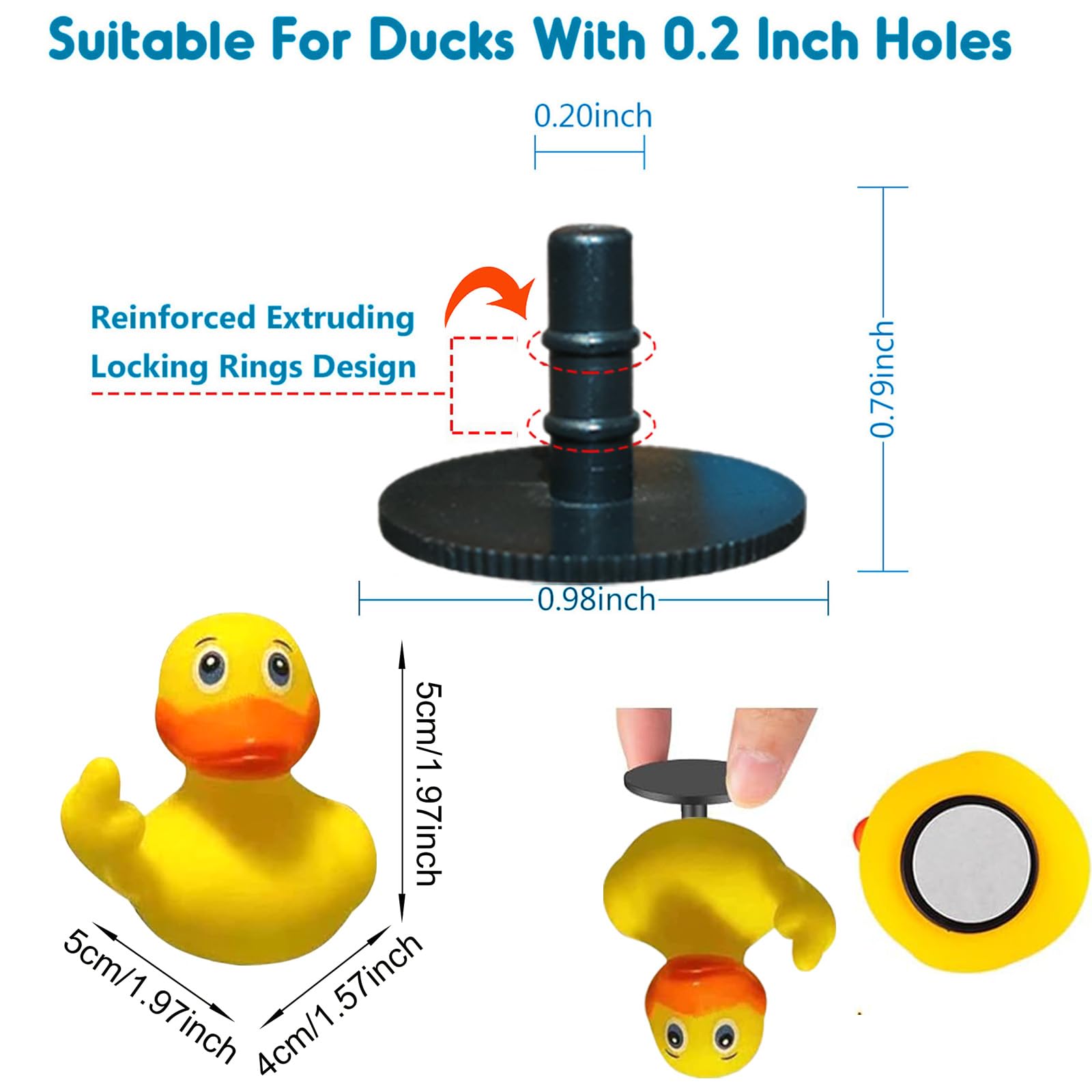 Funny Rubber Ducks for Car Dashboard - 3Pcs with Holders - Bath & Car Decor Gift