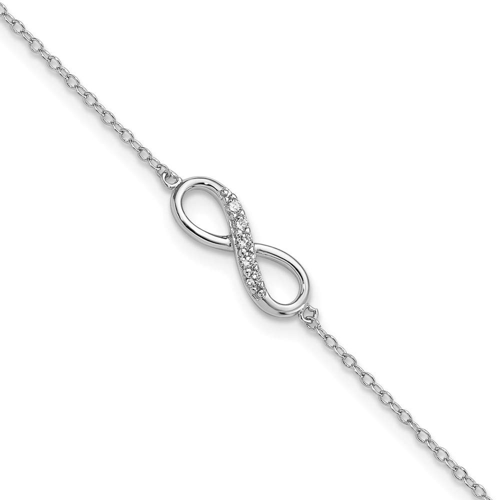 925 Sterling Silver Infinity Bracelet with Cubic Zirconia for Women - Elegant Fine Jewelry Gift for Her (7