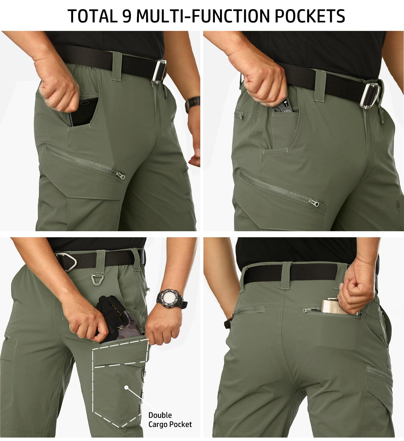 NAVEKULL Men's Lightweight Tactical Hiking Pants - Quick Dry, Stretchable, Multi-Pocket Outdoor Cargo Pants for Hiking, Camping & Work | Durable & Comfortable for Outdoor Adventures