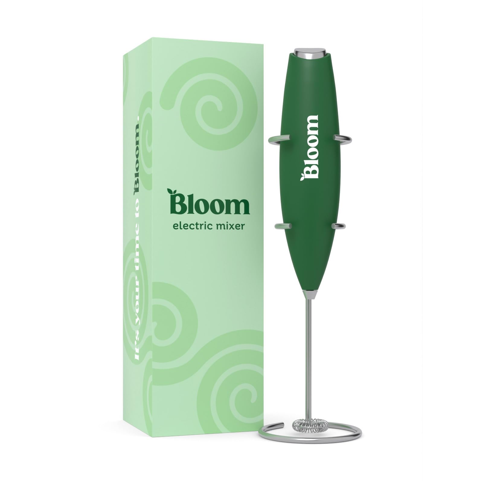 Electric Milk Frother & Hand Mixer - Stainless Steel Battery-Operated Frothing Wand for Coffee, Matcha, Protein & Greens | Includes Whisk Stand | Perfect for Lattes, Smoothies & Healthy Drinks at Home or Office