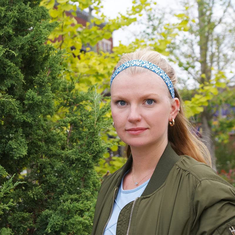 Non-Slip Velvet-Lined Headband for Women & Girls - Sweaty Bands Exercise Hairband with Butterfly 'Time to Fly' Design (1-Inch Wide) - Perfect for Yoga, Running, Workouts & Sports Activities
