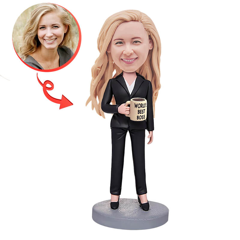 Custom Female Boss Bobblehead - Personalized Caricature Gift for Women Leaders - Perfect for Office Decor, Retirement Gifts & Corporate Awards