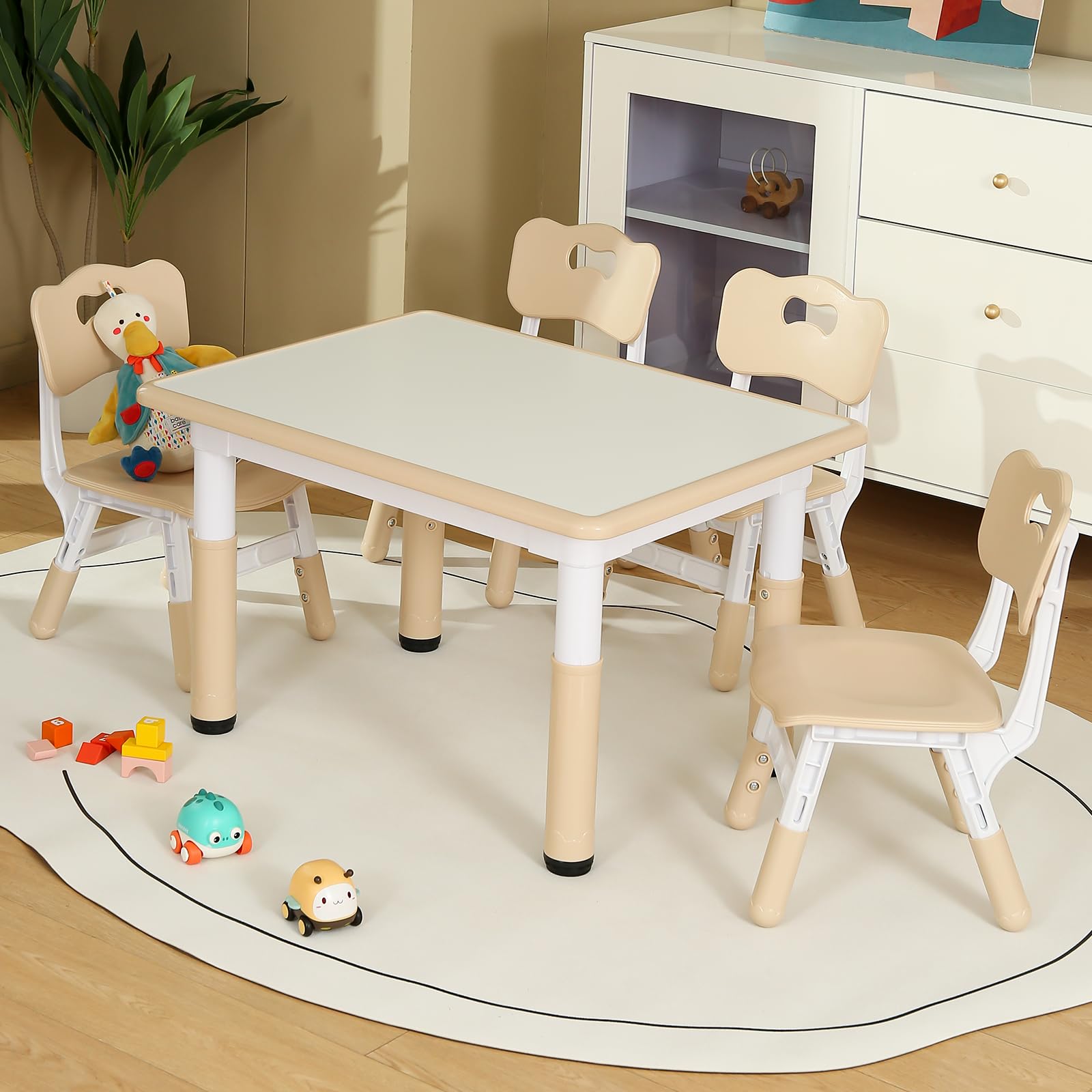 Adjustable Kids Table and Chair Set for Toddlers Ages 3+ - 31.5
