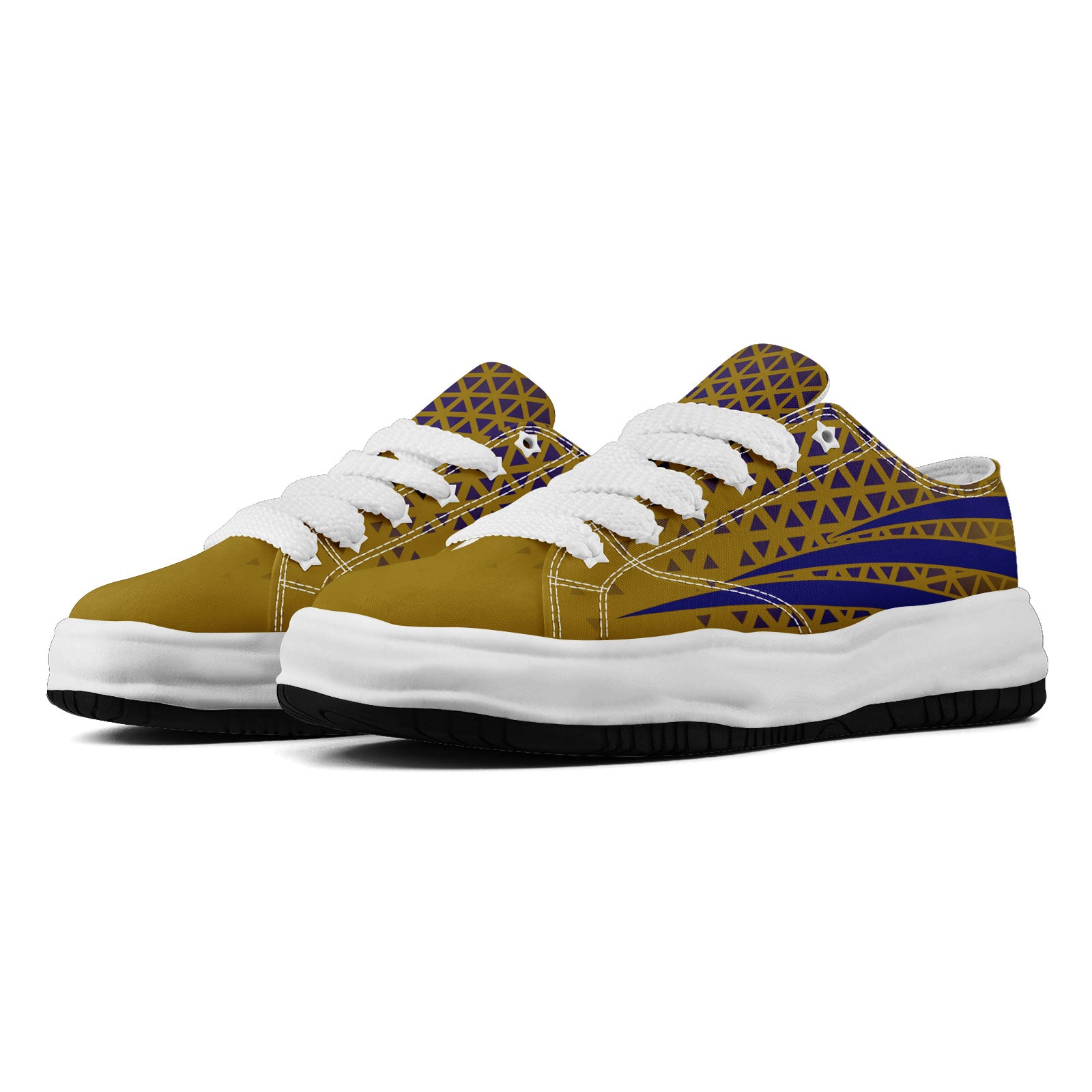 Custom Blue & Yellow Maryland Themed Personalized Sneakers - FN038 D023003 - Perfect for College Pride, Sports Fans & Unique Gifts